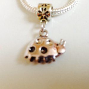 LADYBUG Silver Plated Dangling Charm Bead For European Style Charm Bracelets